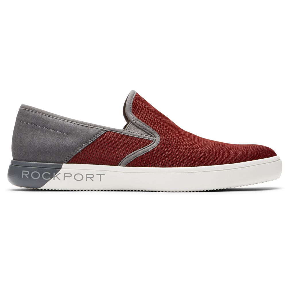 Rockport Men's Colle Slip-On Mesh Sneakers - Red - USA (9852ELYMI)